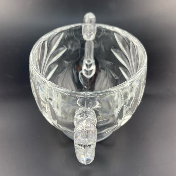 Vintage Indiana Glass Willow Pattern Sugar Dish, Mid Century Glass Sugar Bowl - Picture 7 of 12